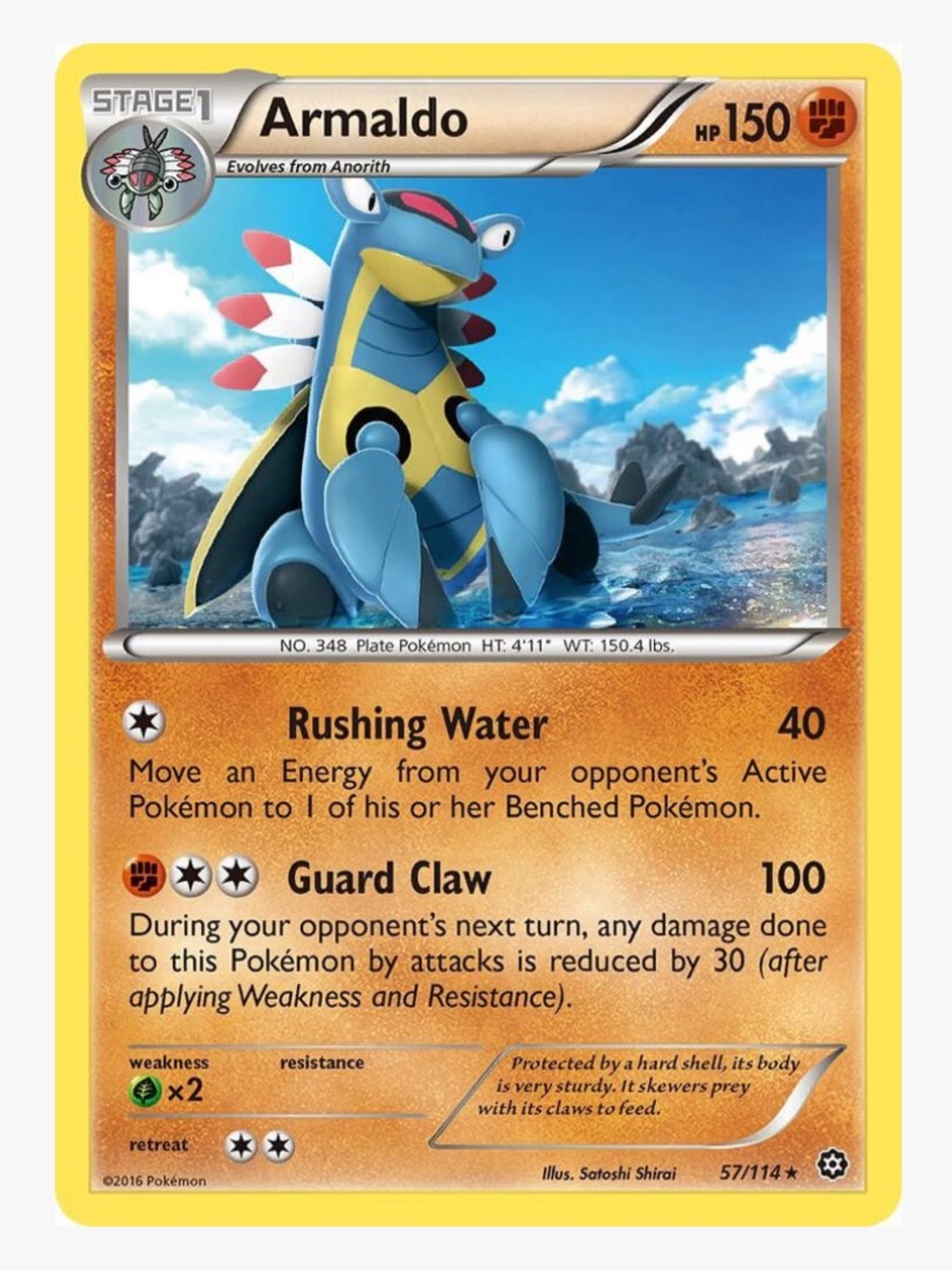 Armaldo XY Steam Siege Pokemon Trading Card